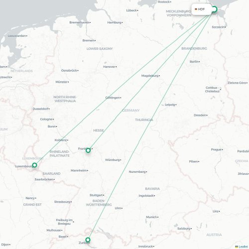 Route map Heringsdorf  HDF airport