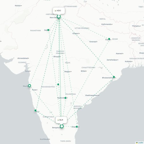 Ghāziābād – Bangalore suoran lennon kartta