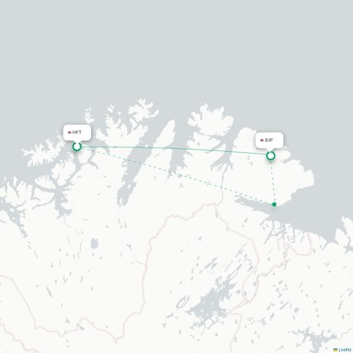 Mapa de vuelo directo Hammerfest - Båtsfjord