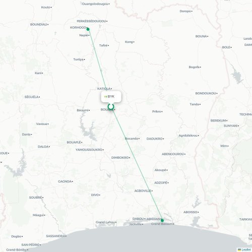 HGO routes and destination map