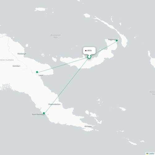 Mapa de vuelo directo Hoskins - Rabaul