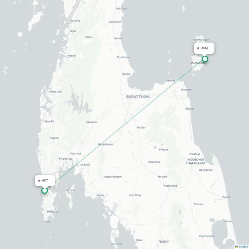 Mapa lotu bezpośredniego Phuket – Ko Samui