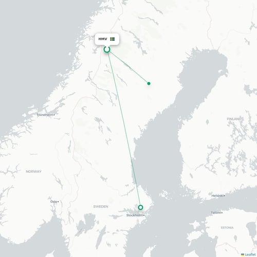 HMV routes and destination map
