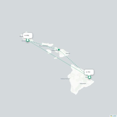 Mapa lotu bezpośredniego Honolulu – Hilo