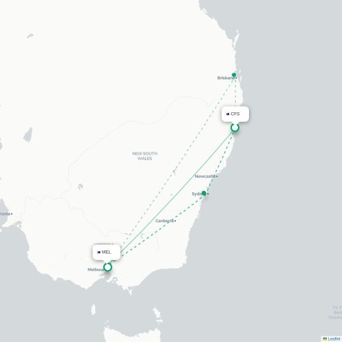 Mapa lotu bezpośredniego Honolulu – Melbourne