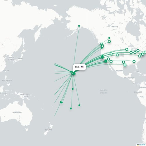 HNL routes and destination map