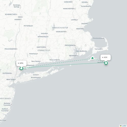 Mapa lotu bezpośredniego White Plains – Nantucket