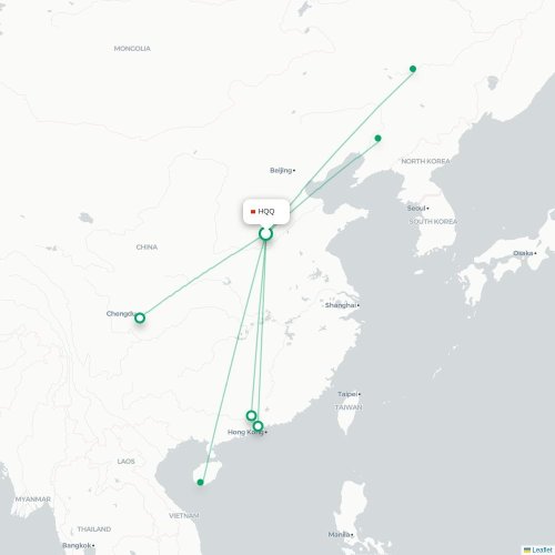 Mapa lotu bezpośredniego Anyang – Harbin