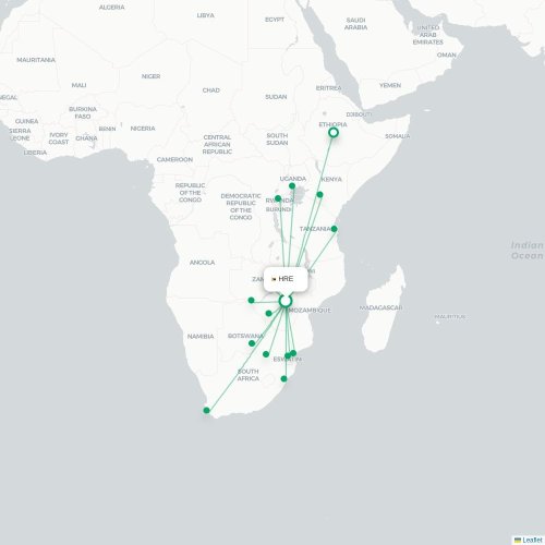 HRE routes and destination map