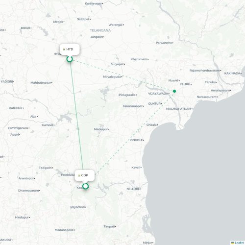 Mapa lotu bezpośredniego Hyderabad – Kadapa