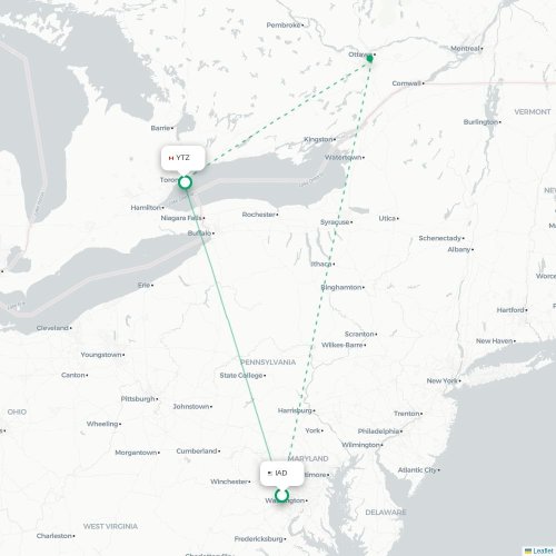 Washington DC - Toronto carte du vol direct