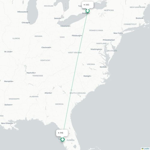 Mapa de vuelo directo Cataratas del Niágara - Tampa