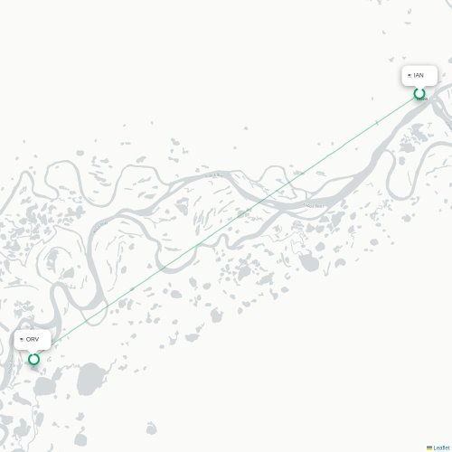 Mapa lotu bezpośredniego Kiana – Noorvik