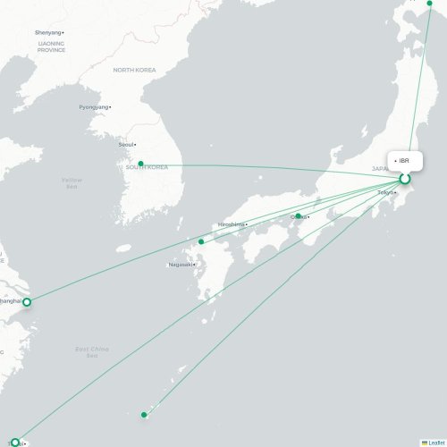 Omitami - Kobe karta över direktflyg