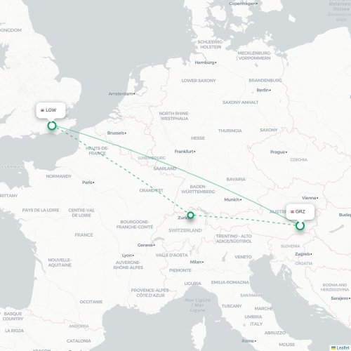 Ibiza - Londres carte du vol direct