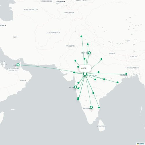 Indore – Ghāziābād suoran lennon kartta