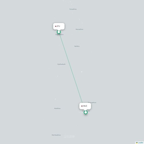 Mapa de vuelo directo Ifuru - Dharavandhoo