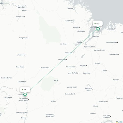 Mapa lotu bezpośredniego Imperatriz – São Luís
