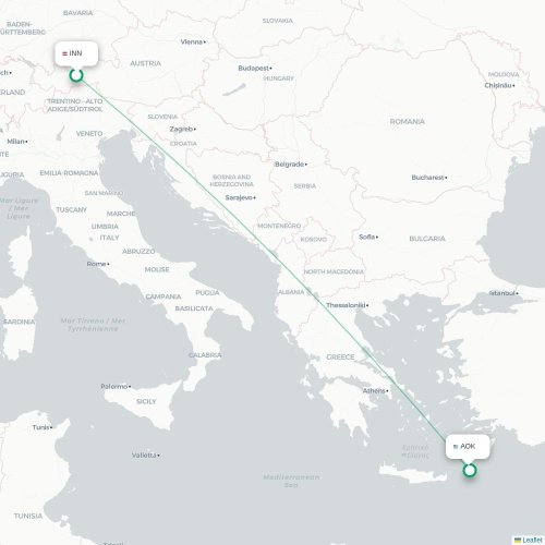 Innsbruck - Karpathos karta över direktflyg