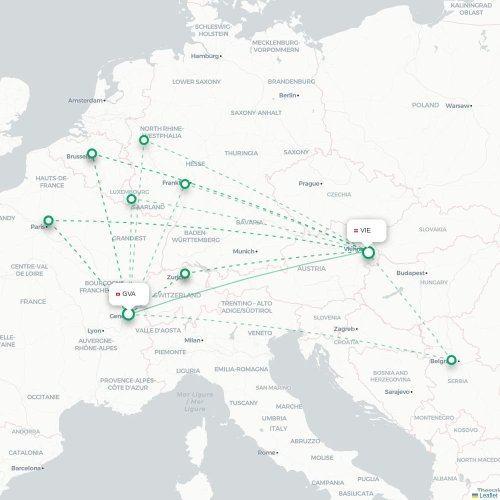 Innsbruck - Vienne carte du vol direct
