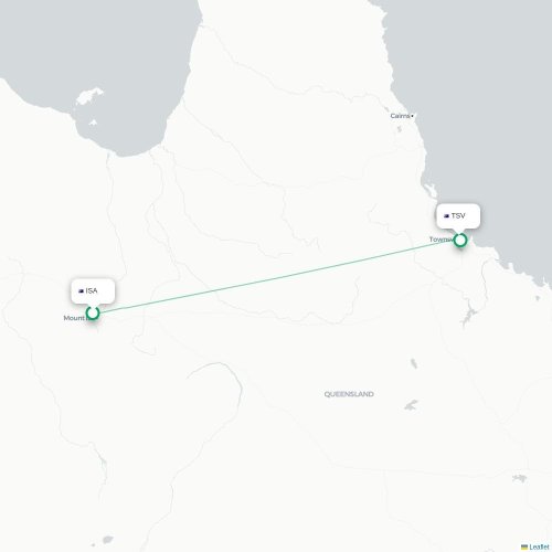 Mount Isa - Townsville kort over direkte fly