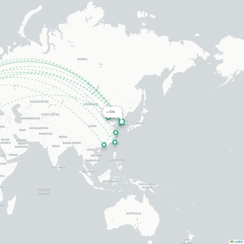 Mapa de vuelo directo Estambul - París
