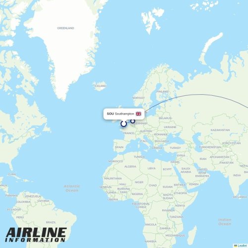 Mapa lotu bezpośredniego Stambuł – Pekin