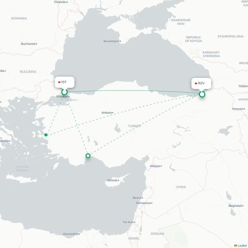 Istanbul - Rize carte du vol direct