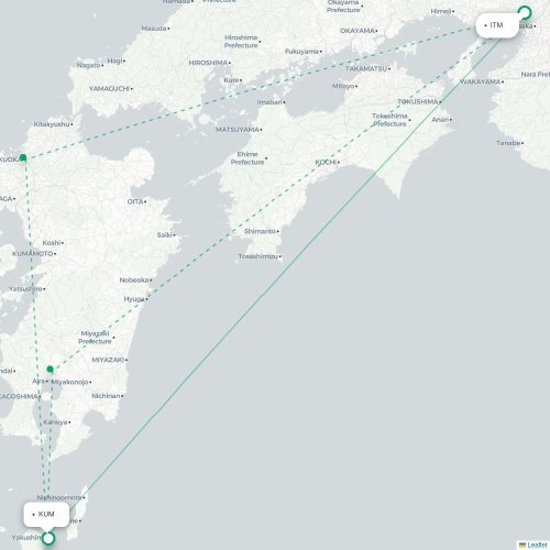 Mapa lotu bezpośredniego Osaka – Yakushima