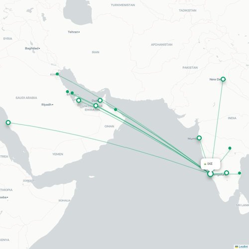 Mapa lotu bezpośredniego Mangalore – Kannanur
