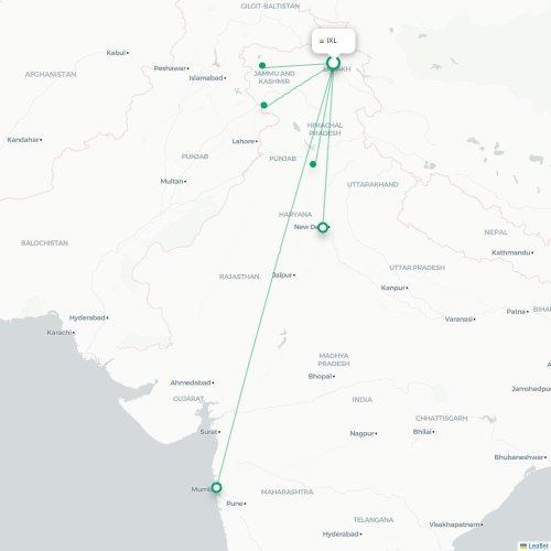 Route map Leh  IXL airport