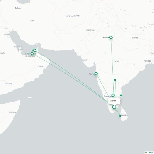 IXM routes and destination map