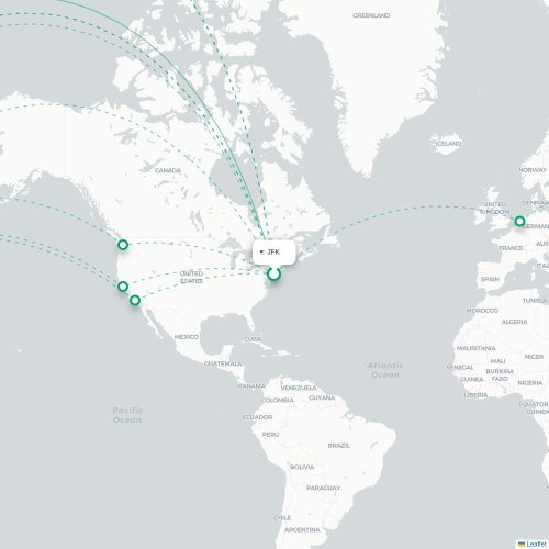Mapa lotu bezpośredniego Nowy Jork – Tajpej