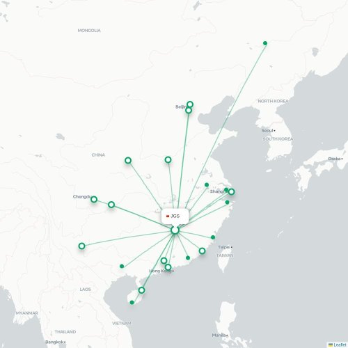 Mapa lotu bezpośredniego Ji’an – Zhuhai