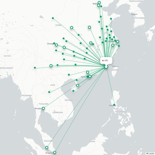 Mapa lotu bezpośredniego Quanzhou – Pekin