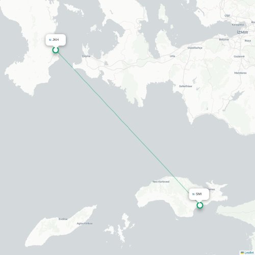 Chios - Samos carte du vol direct