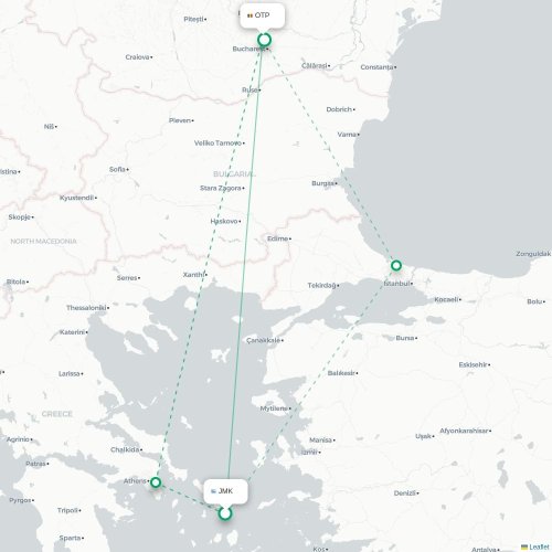 Mykonos - Bucarest carte du vol direct