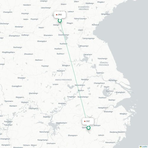 Mapa de vuelo directo Jining - Quzhou