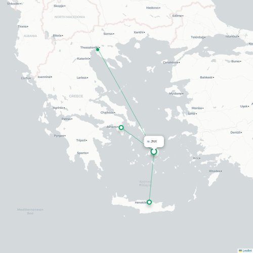 Route map Naxos, Cyclades Islands  JNX airport
