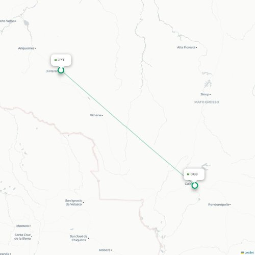 Mapa de vuelo directo Ji-Paraná - Cuiabá