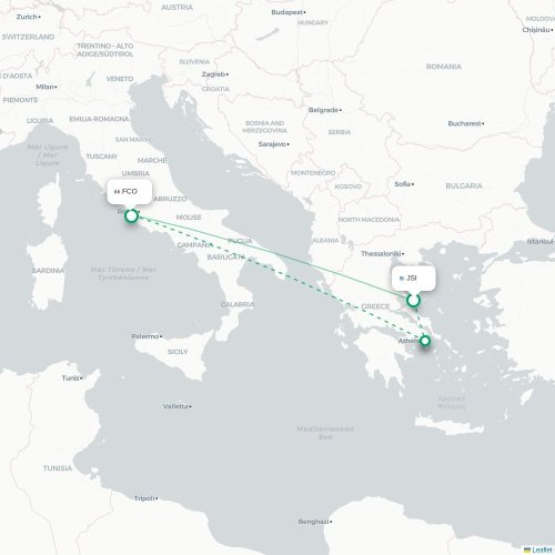 Skiathos - Rom karta över direktflyg