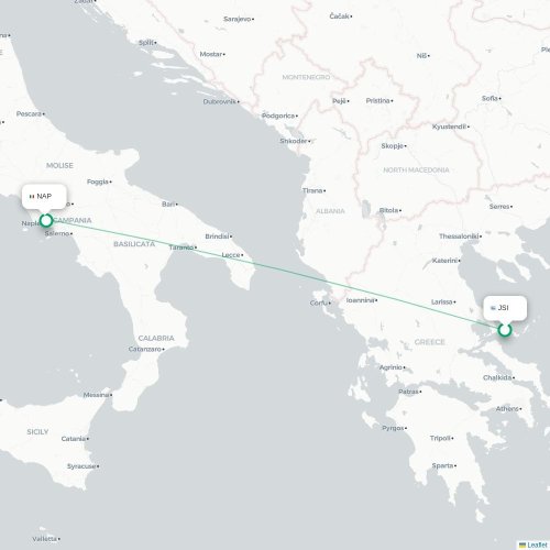 Skiathos - Neapel karta över direktflyg