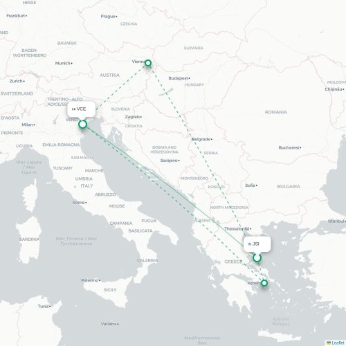 Skiathos - Venedig karta över direktflyg