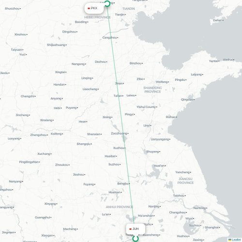 Mapa lotu bezpośredniego Chizhou – Pekin