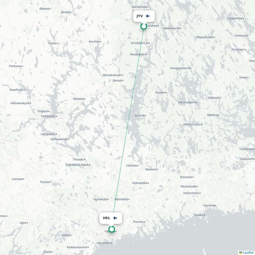 JYV routes and destination map
