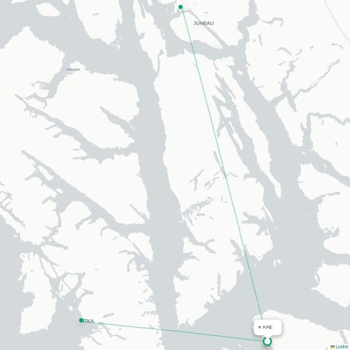 Mapa lotu bezpośredniego Kake – Juneau