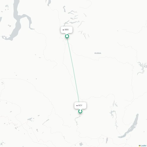 Krasnoyarsk - Selma karta över direktflyg