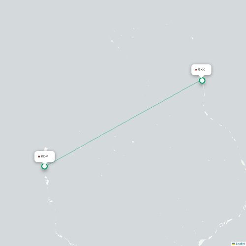 Mapa de vuelo directo Kaadedhdhoo - Viligili
