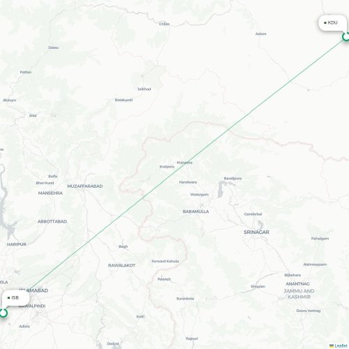 Mapa de vuelo directo Skārdu - Islamabad