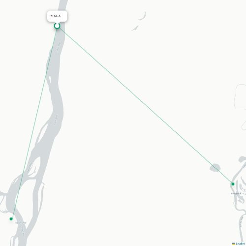 Mapa lotu bezpośredniego Grayling – Shageluk